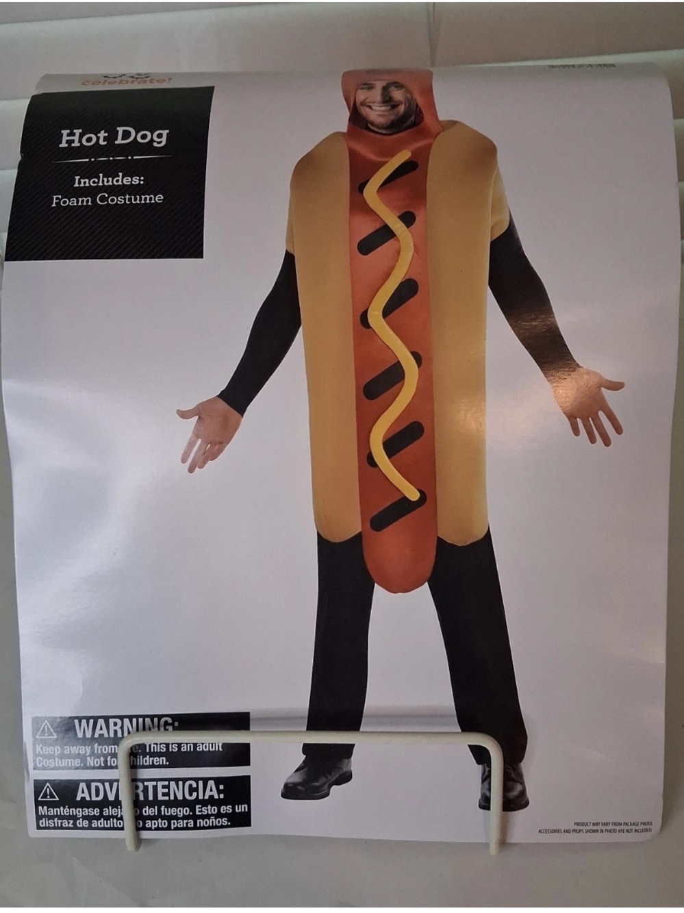 Celebrate Men's Hot Dog Halloween Costume in Red and Yellow Sz M 32-34 BRAND NEW